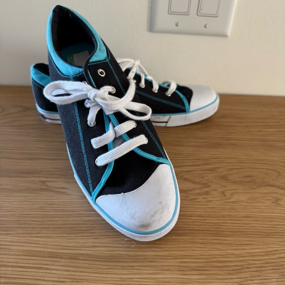 Guess Black and Teal Canvas Sneakers